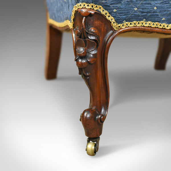 Antique Salon Chair, English, Early Victorian, Walnut, Nursing, Circa 1840 - London Fine Antiques