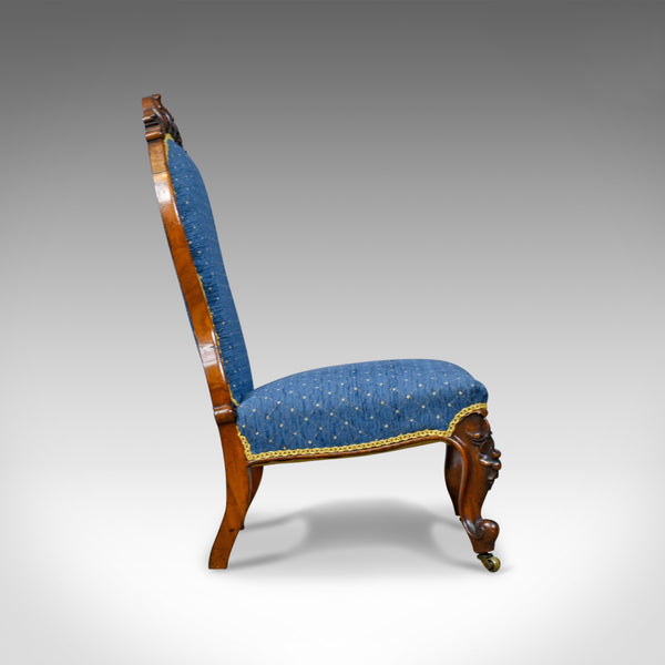 Antique Salon Chair, English, Early Victorian, Walnut, Nursing, Circa 1840 - London Fine Antiques