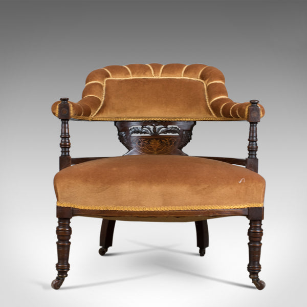 Antique Salon Chair, English, Victorian, Bedroom Armchair, Classical, Circa 1860 - London Fine Antiques