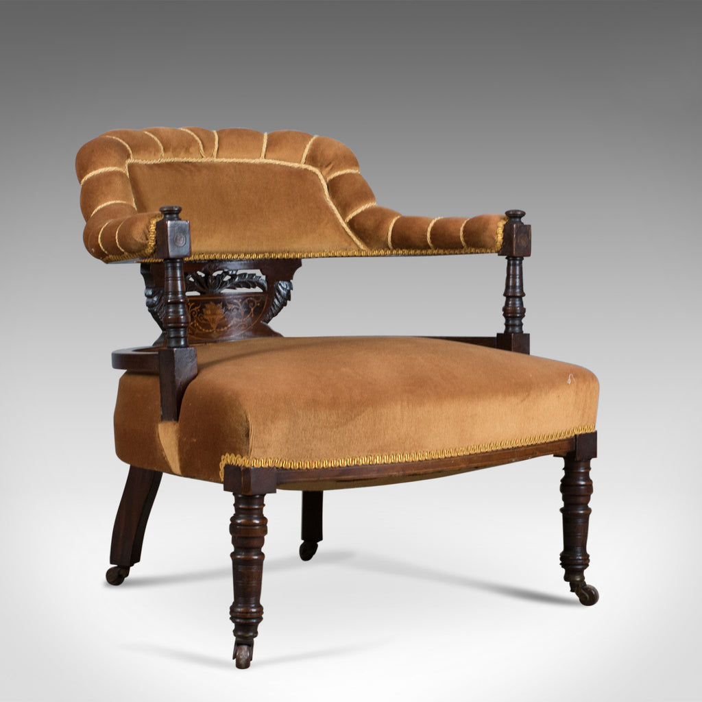 Antique Salon Chair, English, Victorian, Bedroom Armchair, Classical, Circa 1860 - London Fine Antiques