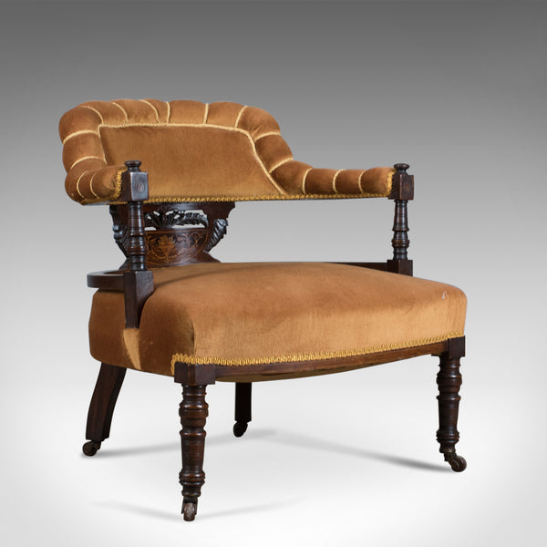Antique Salon Chair, English, Victorian, Bedroom Armchair, Classical, Circa 1860 - London Fine Antiques