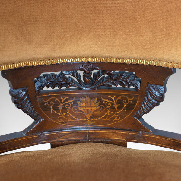 Antique Salon Chair, English, Victorian, Bedroom Armchair, Classical, Circa 1860 - London Fine Antiques