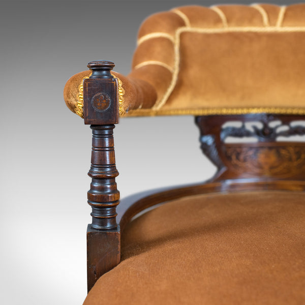 Antique Salon Chair, English, Victorian, Bedroom Armchair, Classical, Circa 1860 - London Fine Antiques