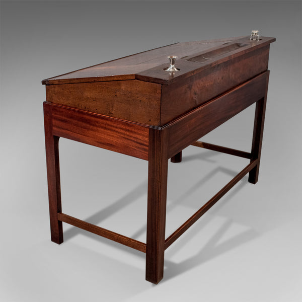 Antique School Masters Desk, English, Georgian, Mahogany, Circa 1800 - London Fine Antiques