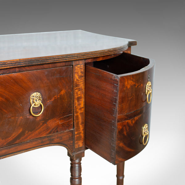 Antique Secretaire, Bow-Fronted Sideboard, Georgian, Mahogany, Circa 1790 - London Fine Antiques