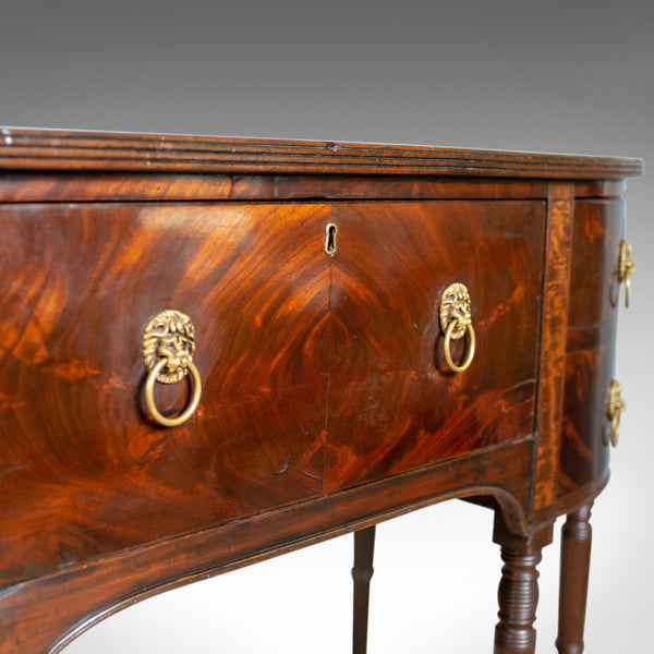 Antique Secretaire, Bow-Fronted Sideboard, Georgian, Mahogany, Circa 1790 - London Fine Antiques