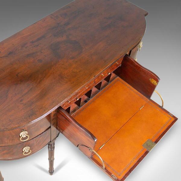 Antique Secretaire, Bow-Fronted Sideboard, Georgian, Mahogany, Circa 1790 - London Fine Antiques