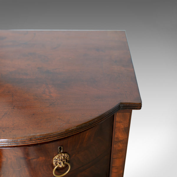 Antique Secretaire, Bow-Fronted Sideboard, Georgian, Mahogany, Circa 1790 - London Fine Antiques