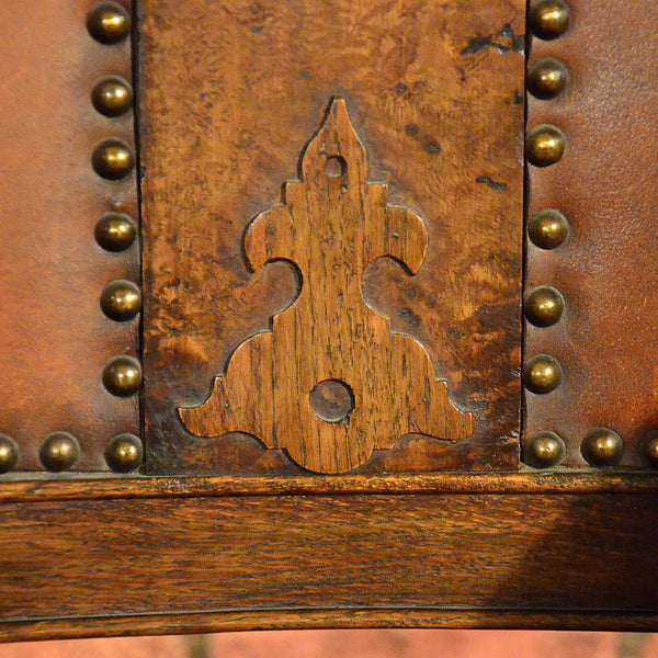 Set of 14 Gothic Revival Oak Dining Chairs - London Fine Antiques