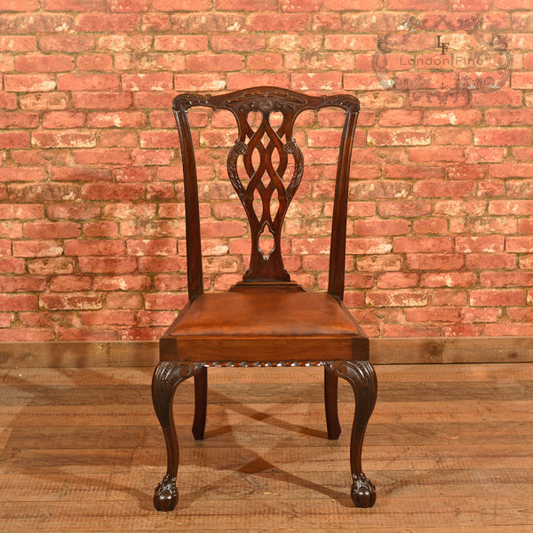 Victorian Set of 4 Chippendale Revival Dining Chairs - London Fine Antiques