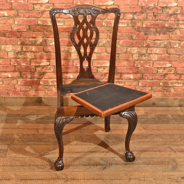 Victorian Set of 4 Chippendale Revival Dining Chairs - London Fine Antiques