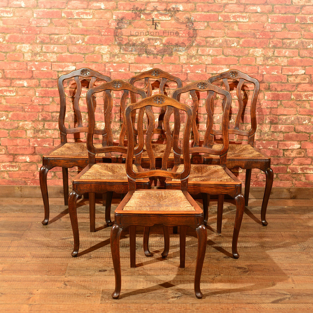 Set of Six C19th French Country Chairs - London Fine Antiques