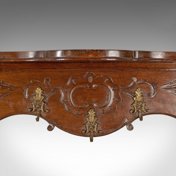Antique Set of Coat Hooks, Edwardian, Wall Mounted, Hall Shelf, Walnut c.1910 - London Fine Antiques