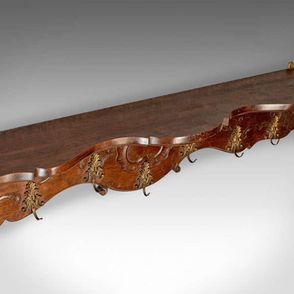Antique Set of Coat Hooks, Edwardian, Wall Mounted, Hall Shelf, Walnut c.1910 - London Fine Antiques