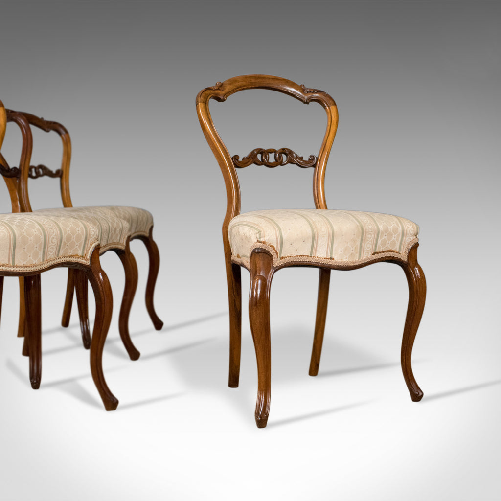 Antique Set of Four Dining Chairs, English, Victorian, Rosewood Circa 1840 - London Fine Antiques