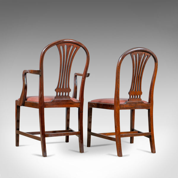 Antique Set of Six Dining Chairs, Hoop Back, Manner of Hepplewhite, Circa 1930 - London Fine Antiques