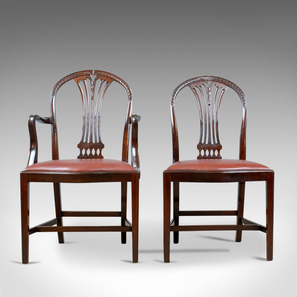Antique Set of Six Dining Chairs, Hoop Back, Manner of Hepplewhite, Circa 1930 - London Fine Antiques