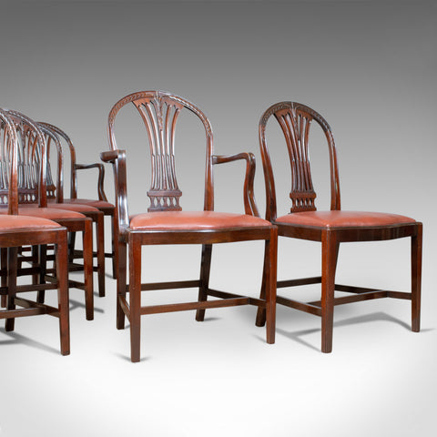 Antique Set of Six Dining Chairs, Hoop Back, Manner of Hepplewhite, Circa 1930 - London Fine Antiques