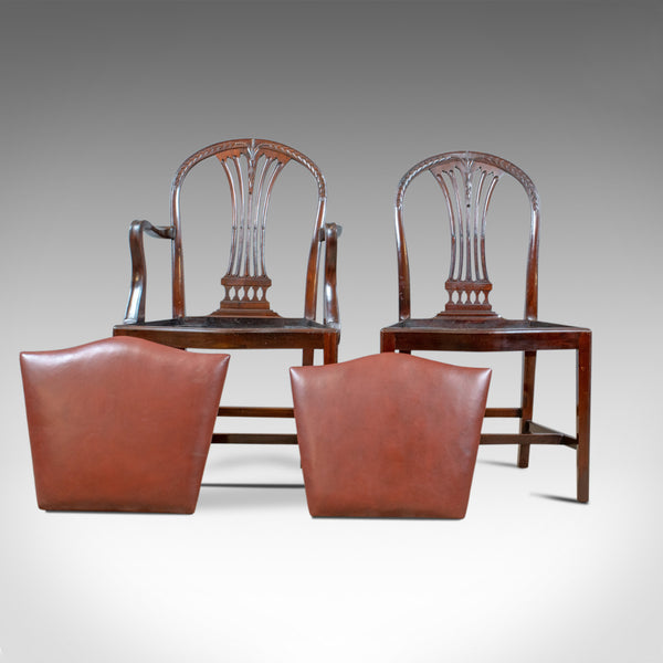 Antique Set of Six Dining Chairs, Hoop Back, Manner of Hepplewhite, Circa 1930 - London Fine Antiques