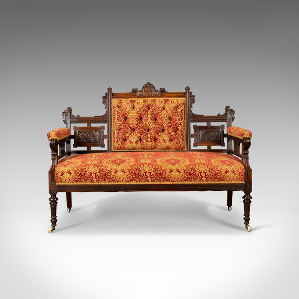 Antique Settee, Victorian Button Back Sofa, Walnut, 19th Century Circa 1880 - London Fine Antiques