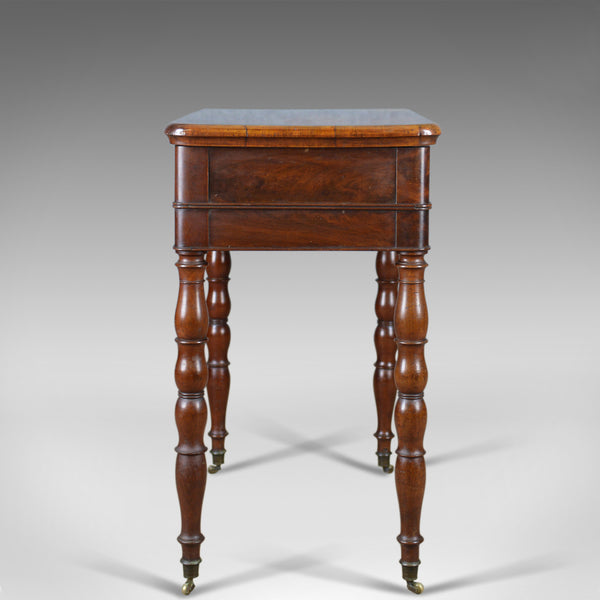 Antique Sewing Table, English, Victorian, Flame Mahogany, Side, C19th, c.1840 - London Fine Antiques