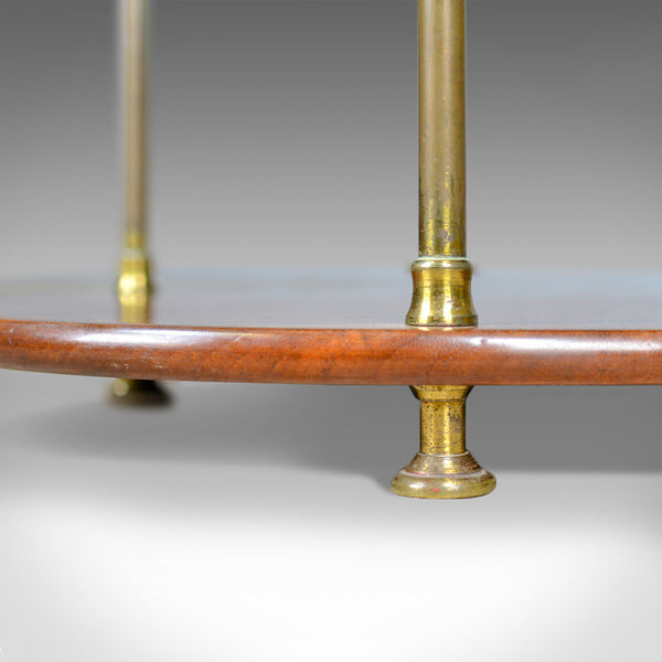 Antique Ship's Table, English, Mahogany, Brass, Two Tier, Side, Edwardian c.1910 - London Fine Antiques