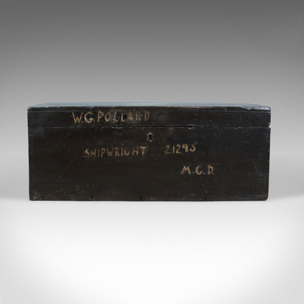 Antique Shipwright's Chest, Pine Tool Box Trunk, W.G. Pollard Early 20th Century - London Fine Antiques