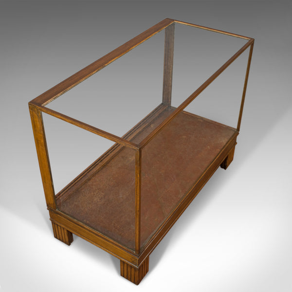 Antique Shop Display Cabinet, English, Art Deco Oak Showcase, Shop Fitting c1930 - London Fine Antiques