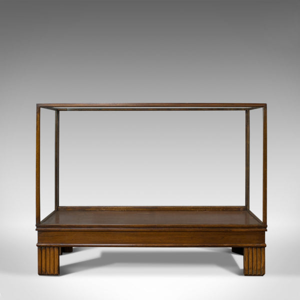 Antique Shop Display Cabinet, English, Art Deco Oak Showcase, Shop Fitting c1930 - London Fine Antiques