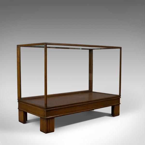 Antique Shop Display Cabinet, English, Art Deco Oak Showcase, Shop Fitting c1930 - London Fine Antiques