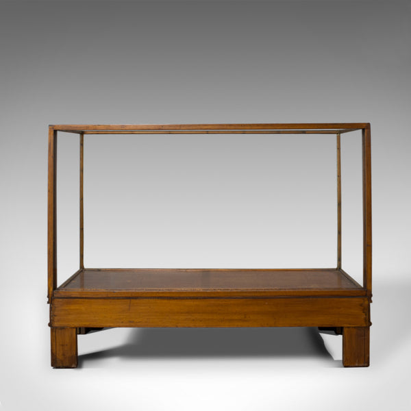 Antique Shop Display Cabinet, English, Art Deco Oak Showcase, Shop Fitting c1930 - London Fine Antiques