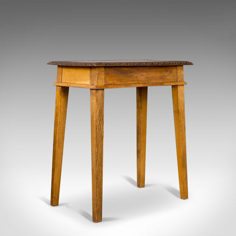 Antique Side Table, Carved, English, Oak, Occasional, Early C20th, Circa 1930 - London Fine Antiques