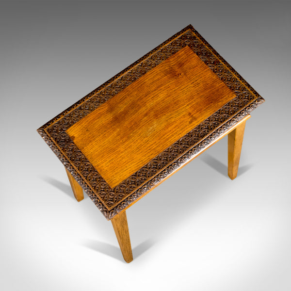 Antique Side Table, Carved, English, Oak, Occasional, Early C20th, Circa 1930 - London Fine Antiques