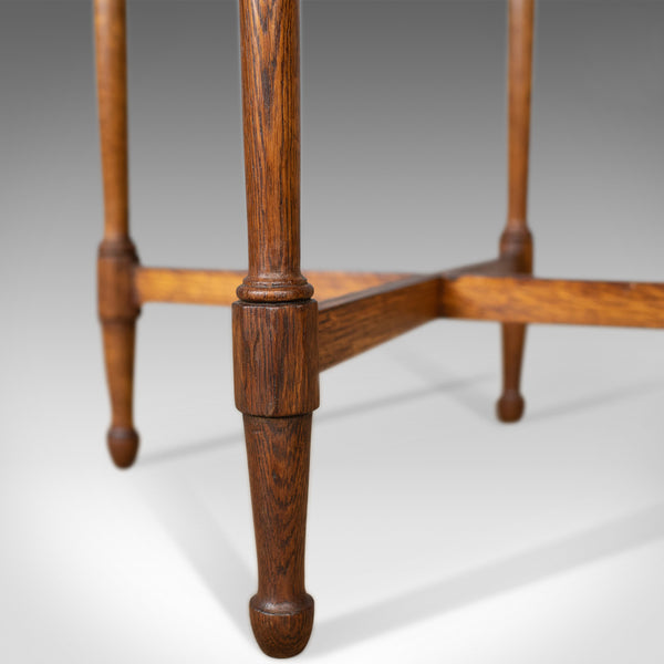 Antique Side Table, English, Edwardian, Oak, Lamp, Circa 1910 - London Fine Antiques