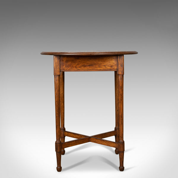 Antique Side Table, English, Edwardian, Oak, Lamp, Circa 1910 - London Fine Antiques
