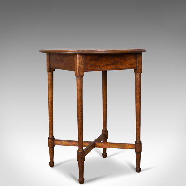 Antique Side Table, English, Edwardian, Oak, Lamp, Circa 1910 - London Fine Antiques