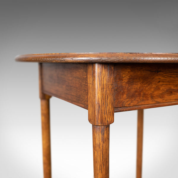 Antique Side Table, English, Edwardian, Oak, Lamp, Circa 1910 - London Fine Antiques