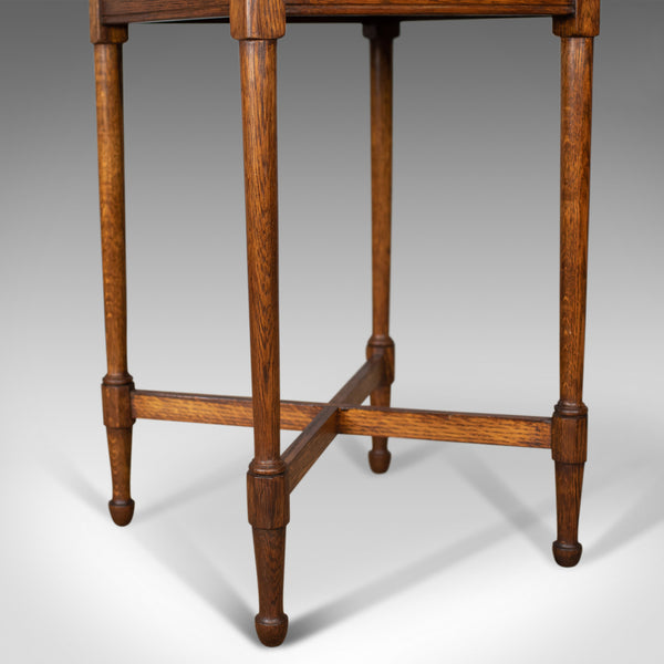 Antique Side Table, English, Edwardian, Oak, Lamp, Circa 1910 - London Fine Antiques