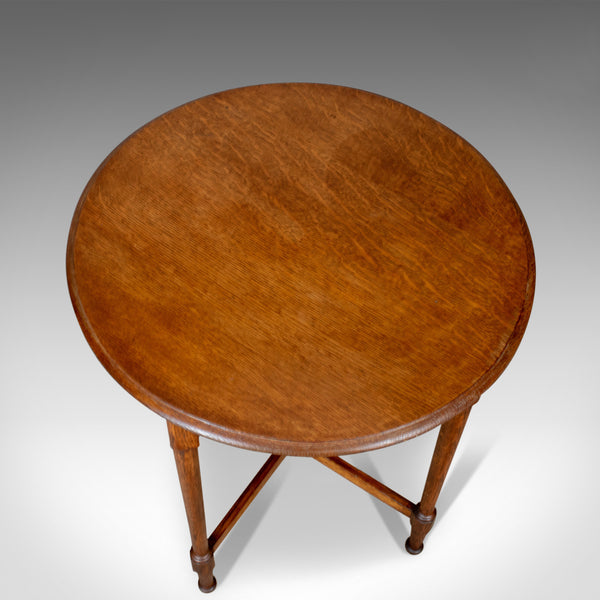 Antique Side Table, English, Edwardian, Oak, Lamp, Circa 1910 - London Fine Antiques