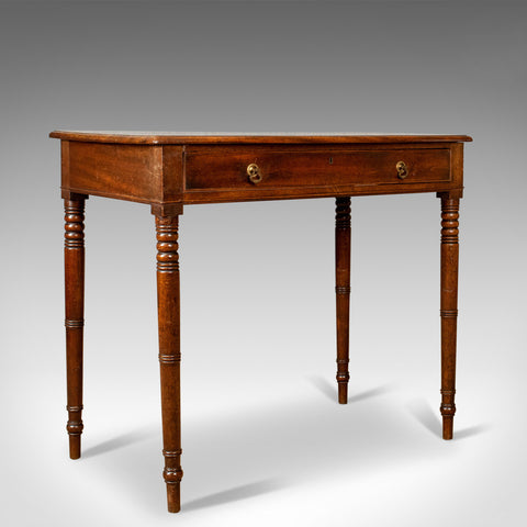 Antique Side Table, English, Georgian, Mahogany Bow Fronted Console Table c.1800 - London Fine Antiques