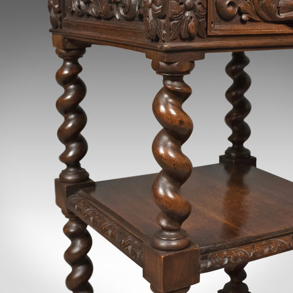 Antique Side Table, murphY67 English Oak Stand,  Whatnot c.1880 - London Fine Antiques