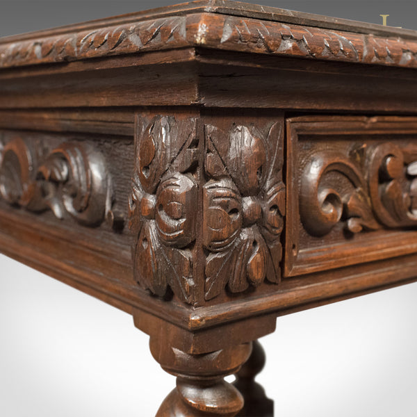 Antique Side Table, murphY67 English Oak Stand,  Whatnot c.1880 - London Fine Antiques