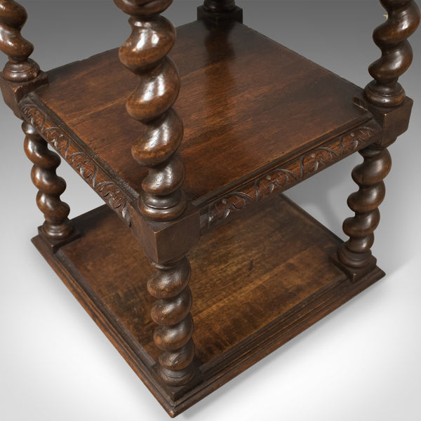 Antique Side Table, murphY67 English Oak Stand,  Whatnot c.1880 - London Fine Antiques