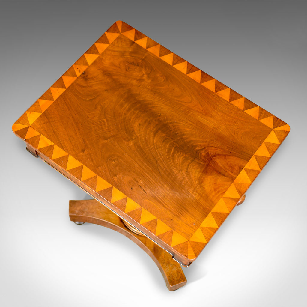 Antique Side Table, English, Regency, End Table, Mahogany, Satinwood C London Fine Antiques