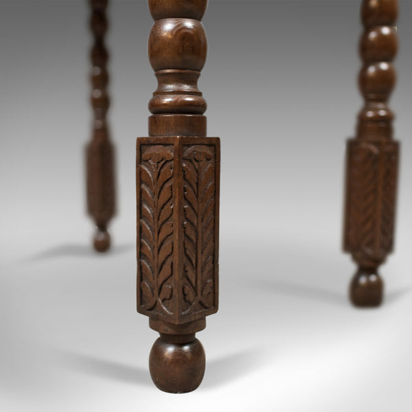 Antique Side Table with Carved Decoration, English Oak, 1908 - London Fine Antiques