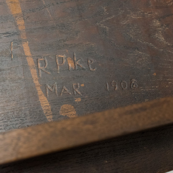 Antique Side Table with Carved Decoration, English Oak, 1908 - London Fine Antiques