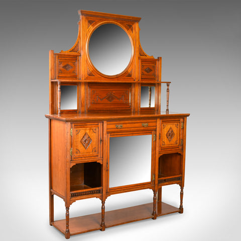 Antique Sideboard, English, Edwardian, Chiffonier, Walnut, Tall, Circa 1910 - London Fine Antiques