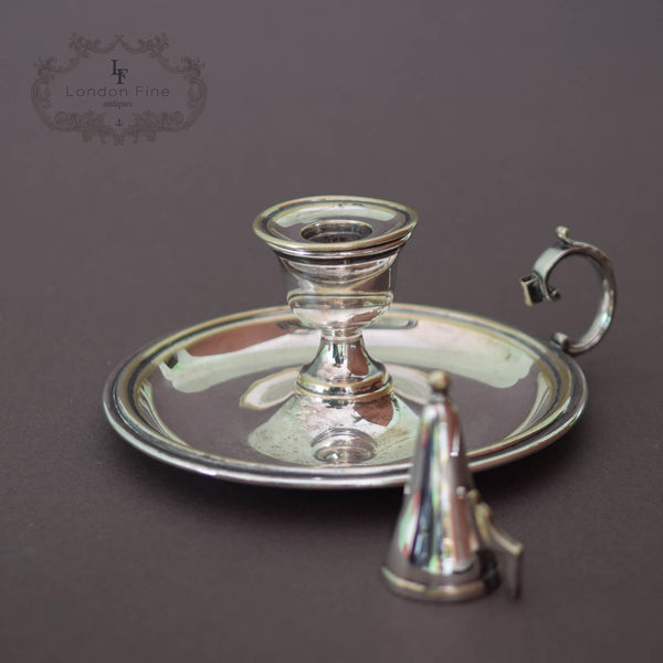 Victorian Silvered Chamberstick, Candlestick, c.1901 - London Fine Antiques