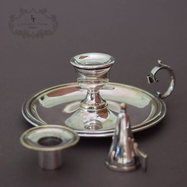 Victorian Silvered Chamberstick, Candlestick, c.1901 - London Fine Antiques