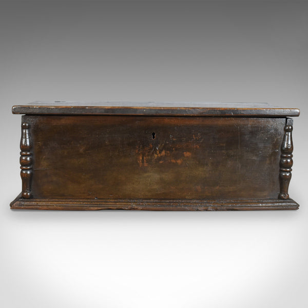 Antique Six Plank Coffer, English Oak Sword Chest, Charles II Trunk Circa 1680 - London Fine Antiques